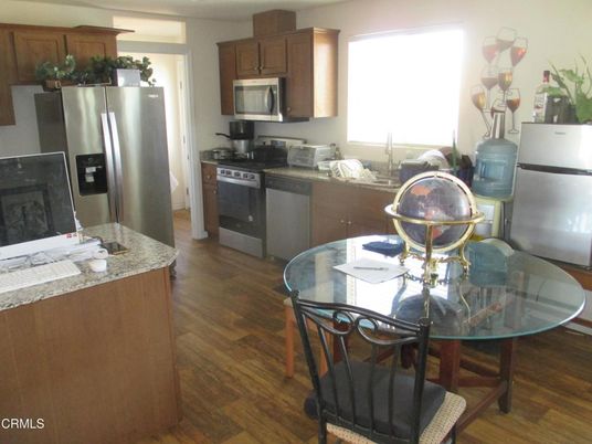 Dining room, Interior, Kitchen, Stainless Steel Appliances, Wood Texture Flooring
