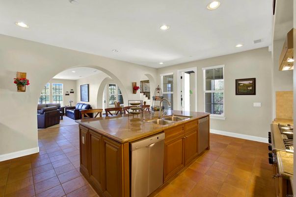Dining room, Interior, Kitchen, Living room, Recessed Lighting, Stainless Steel Appliances