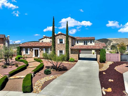 Attached, Exterior, Facade, Brick Facade, Spanish Mediterranean