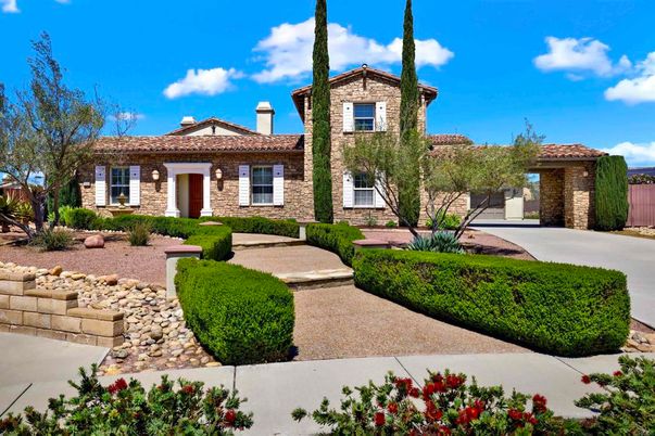 Backyard, Exterior, Facade, Brick Facade, Mediterranean