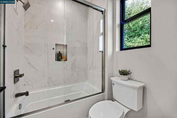 Bathroom, Glass Shower, Interior, Marble Walls