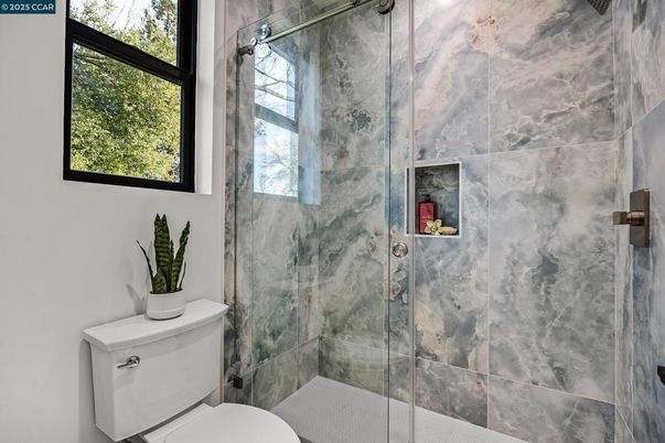 Bathroom, Glass Shower, Interior, Marble Walls