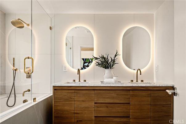 Bathroom, Dual Sink Vanities, Glass Shower, Interior