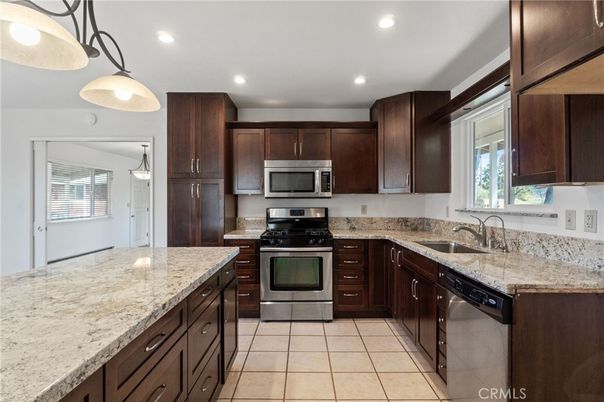 Interior, Kitchen, Pendant Lights, Recessed Lighting, Stainless Steel Appliances