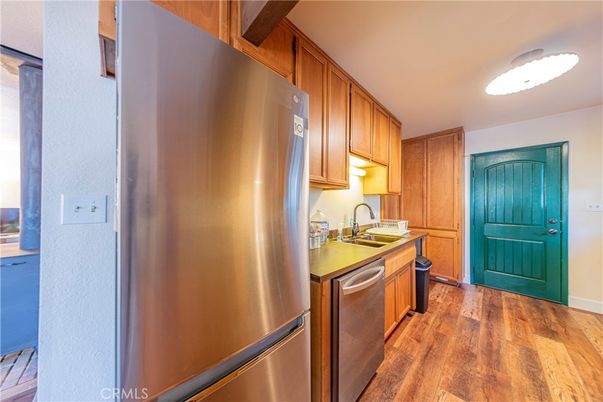 Interior, Kitchen, Stainless Steel Appliances, Wood Texture Flooring