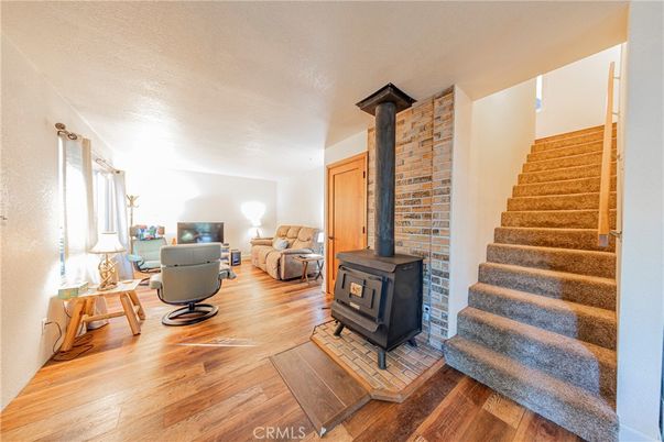 Fireplace, Interior, Living room, Stone Walls, Wood Texture Flooring