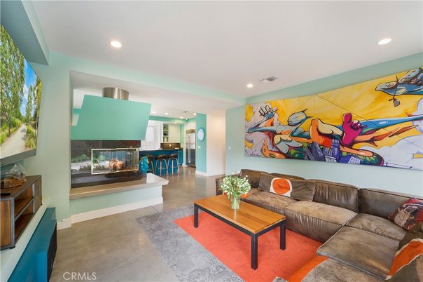 Fireplace, Interior, Living room, Recessed Lighting
