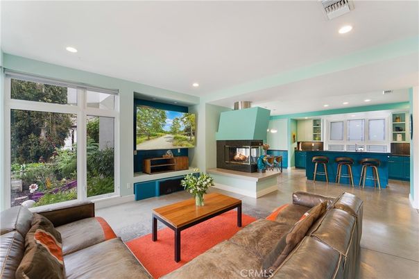 Fireplace, Interior, Living room, Recessed Lighting