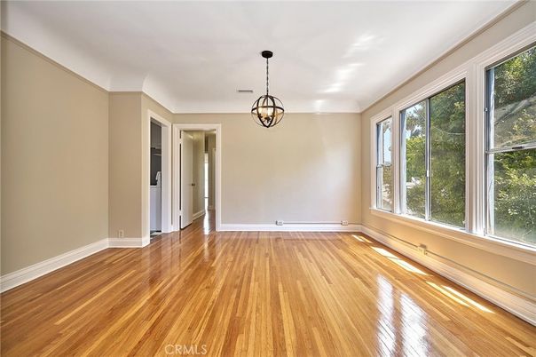Chandelier, Empty room, Interior, Pendant Lights, Wood Texture Flooring