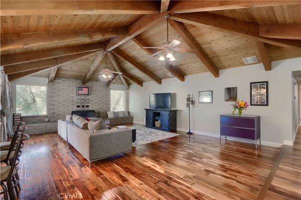 Fireplace, Interior, Living room, Stone Walls, Wooden Beams, Wooden Ceilings, Wood Texture Flooring
