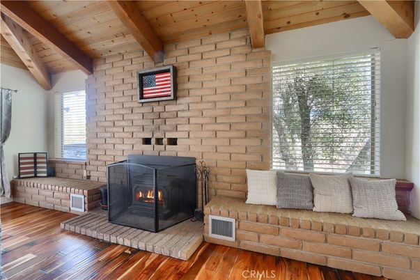 Fireplace, Interior, Stone Walls, Wooden Beams, Wooden Ceilings, Wood Texture Flooring