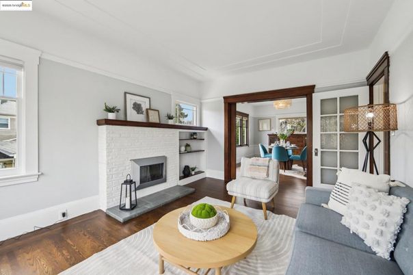 Dining room, Fireplace, Interior, Living room, Wood Texture Flooring