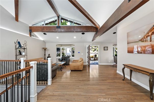 Interior, Living room, Recessed Lighting, Wooden Beams, Wood Texture Flooring