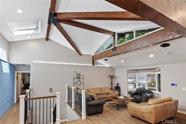 Interior, Living room, Recessed Lighting, Wooden Beams, Wood Texture Flooring