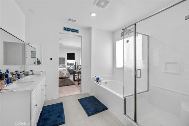 Bathroom, Bedroom, Dual Sink Vanities, Glass Shower, Interior, Recessed Lighting