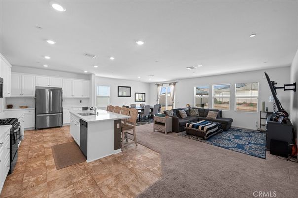 Dining room, Interior, Kitchen, Living room, Recessed Lighting, Stainless Steel Appliances