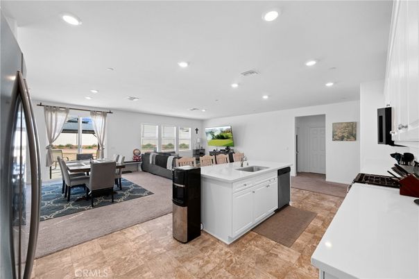 Dining room, Interior, Kitchen, Living room, Recessed Lighting