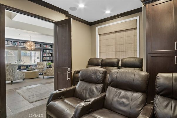 Chandelier, Home Theatre Room, Interior, Recessed Lighting