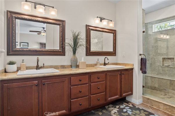 Bathroom, Dual Sink Vanities, Glass Shower, Interior