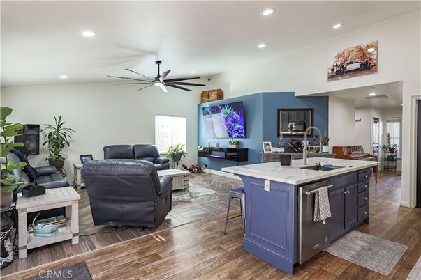 Interior, Kitchen, Living room, Recessed Lighting, Wood Texture Flooring