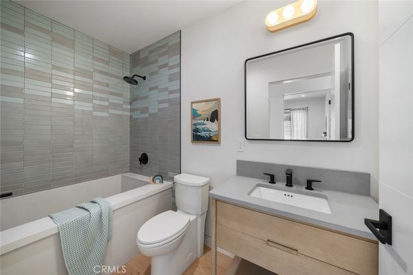 Bathroom, Glass Shower, Interior, Wood Texture Flooring