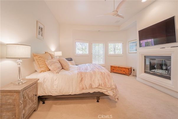 Bedroom, Fireplace, Interior, Recessed Lighting
