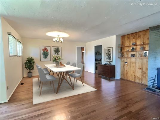 Chandelier, Dining room, Interior, Wood Texture Flooring
