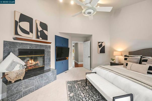Bedroom, Fireplace, Interior