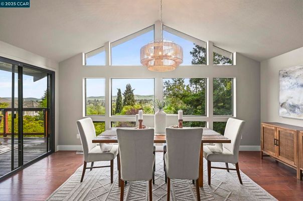 Chandelier, Dining room, Interior, Pendant Lights, Wood Texture Flooring