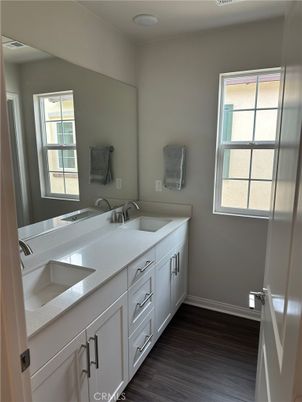 Bathroom, Dual Sink Vanities, Interior, Wood Texture Flooring