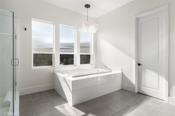 Bathroom, Glass Shower, Interior, Pendant Lights