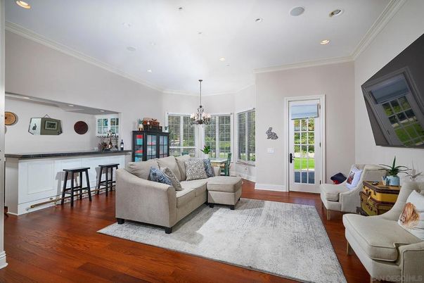 Chandelier, Interior, Living room, Recessed Lighting, Wood Texture Flooring