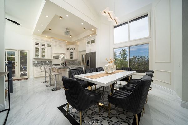 Dining room, Interior, Kitchen, Marble, Recessed Lighting