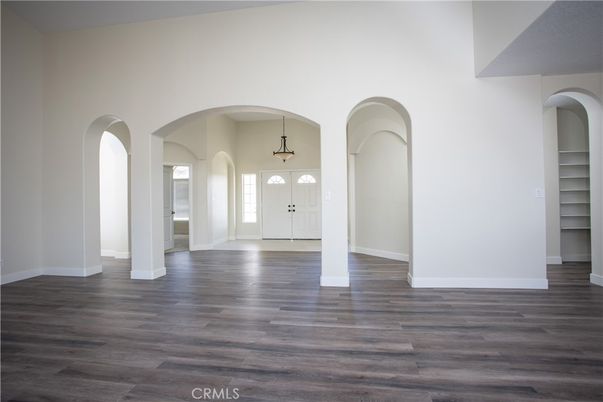 Empty room, Interior, Pendant Lights, Wood Texture Flooring