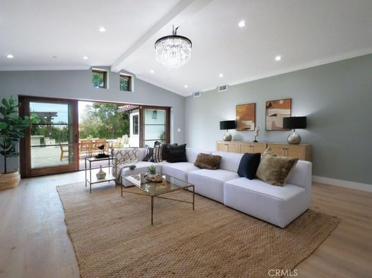 Chandelier, Interior, Living room, Recessed Lighting, Wood Texture Flooring