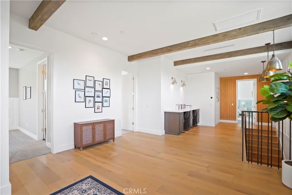 Interior, Pendant Lights, Recessed Lighting, Wooden Beams, Wood Texture Flooring