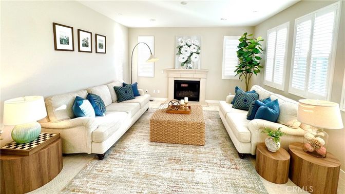 Fireplace, Interior, Living room, Recessed Lighting