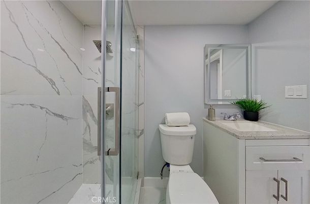 Bathroom, Glass Shower, Interior, Marble Walls