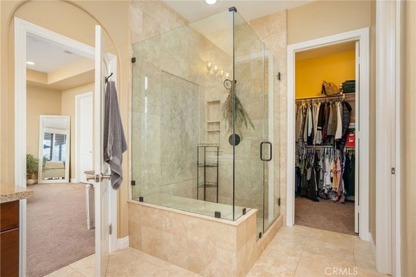 Bathroom, Glass Shower, Interior, Recessed Lighting, Walk-in Closets