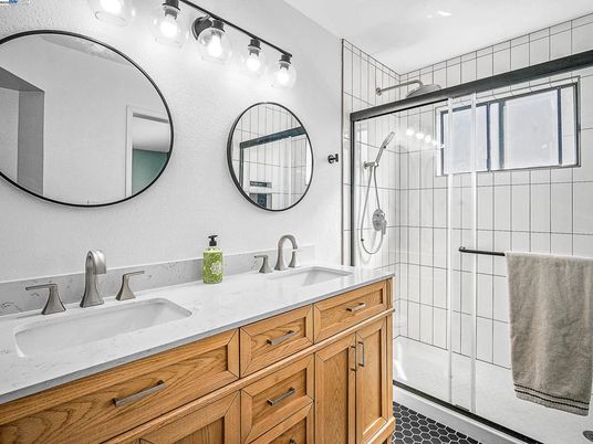 Bathroom, Dual Sink Vanities, Glass Shower, Interior
