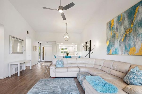 Interior, Kitchen, Living room, Pendant Lights, Recessed Lighting, Wood Texture Flooring