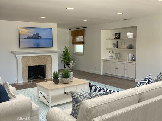 Fireplace, Interior, Living room, Recessed Lighting
