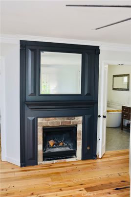 Bathroom, Fireplace, Interior, Wood Texture Flooring