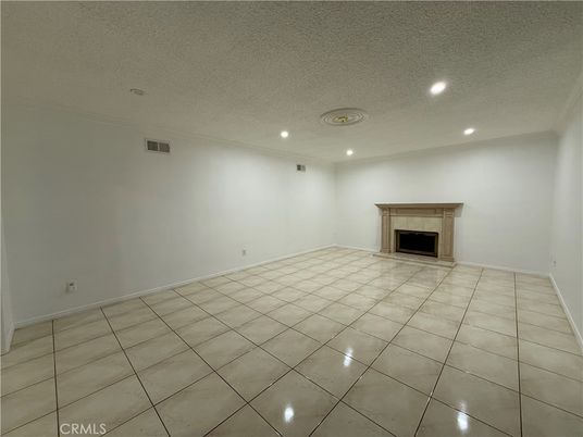 Empty room, Fireplace, Interior, Recessed Lighting