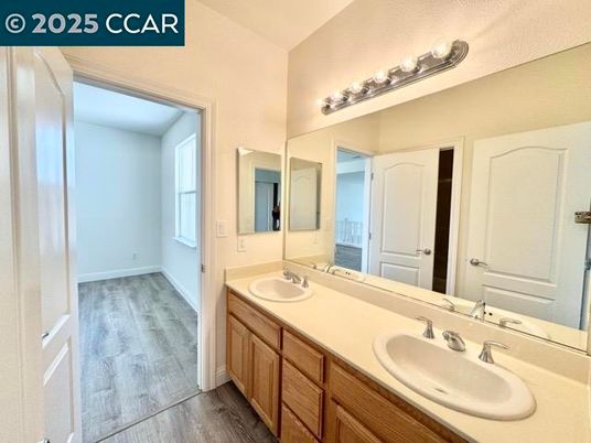 Bathroom, Dual Sink Vanities, Interior, Wood Texture Flooring