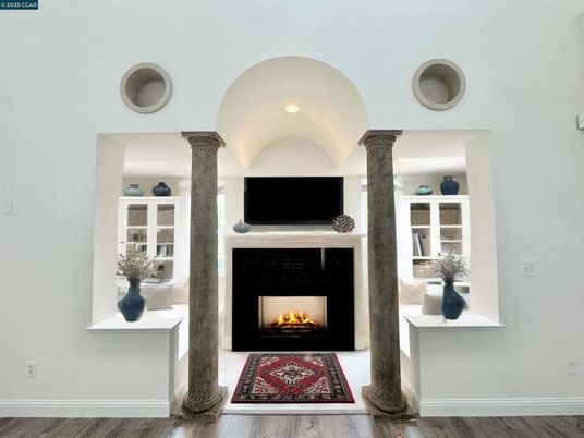 Fireplace, Interior, Wood Texture Flooring