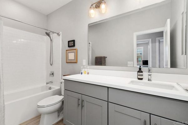Bathroom, Dual Sink Vanities, Interior, Wood Texture Flooring