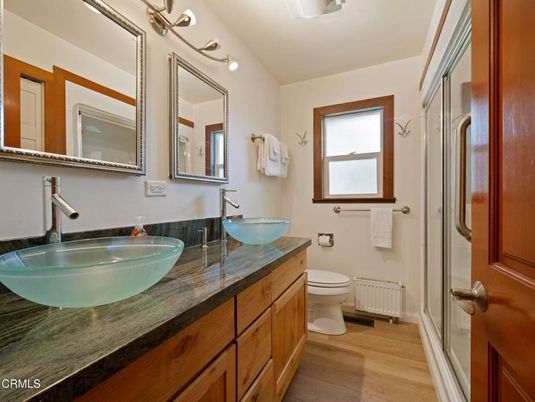 Bathroom, Dual Sink Vanities, Interior, Wood Texture Flooring