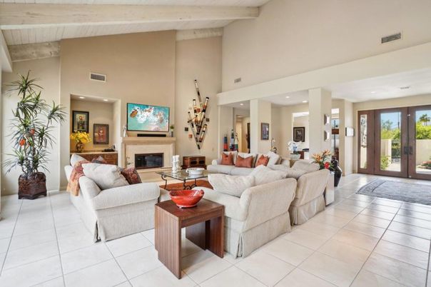 Fireplace, Interior, Living room, Recessed Lighting, Wooden Beams, Wooden Ceilings