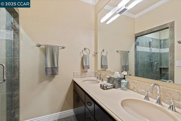 Bathroom, Dual Sink Vanities, Glass Shower, Interior